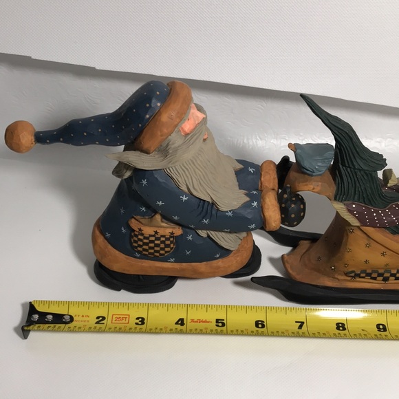 Williraye Studio Brand VTG 1996 SANTA PUSHING SLED Boy Rabbit 2 Locking Pieces - Picture 13 of 15